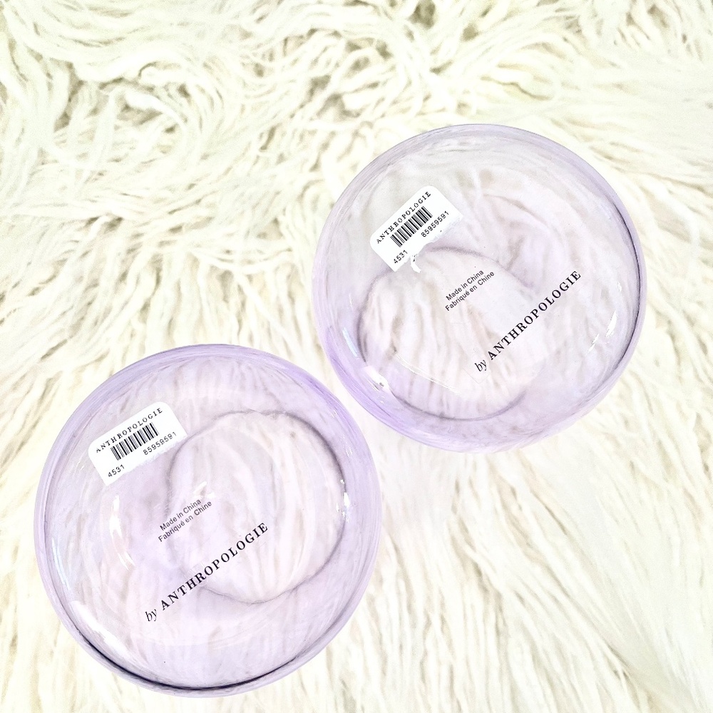 Anthropologie "Set of Morgan Stemless wine glasses in Lilac" New in Box NWT - Picture 3 of 11